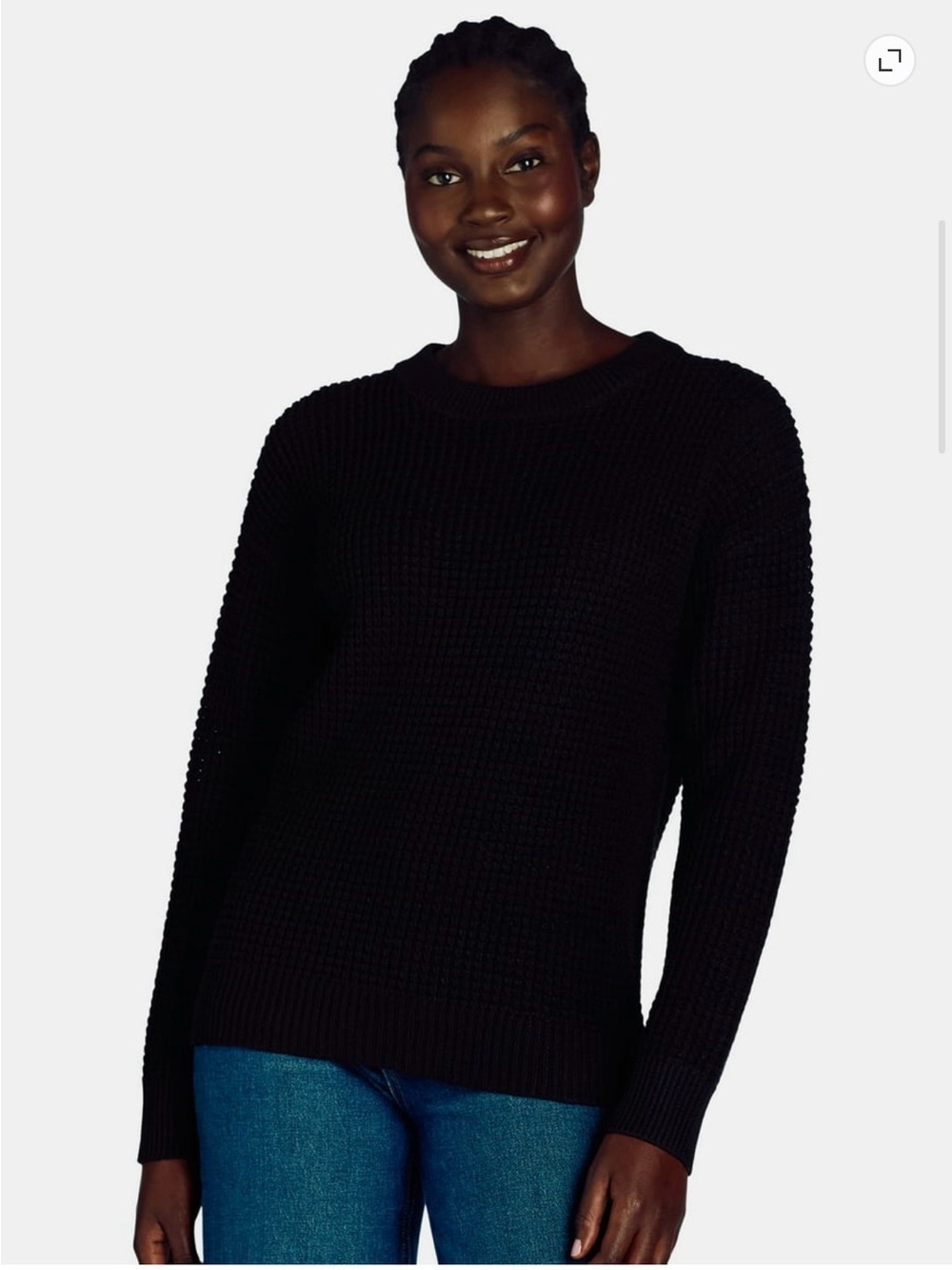 Time and Tru Black Crewneck Pullover Sweater